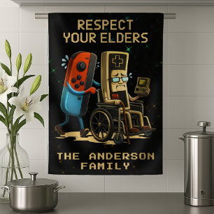 Respecteer Je Ouderen Gaming Controle Retro Grappi Theedoek