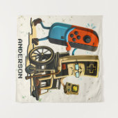Respecteer Je Ouderen Gaming Controle Retro Grappi Wandkleed (Voorkant (horizontaal))