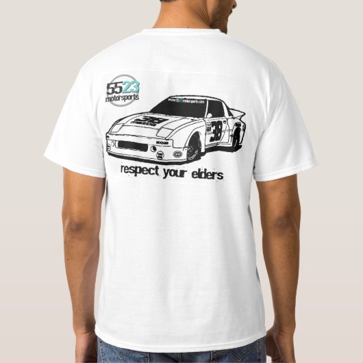 Respecteer je ouderen - Mazda RX7 T-shirt (Achterkant)