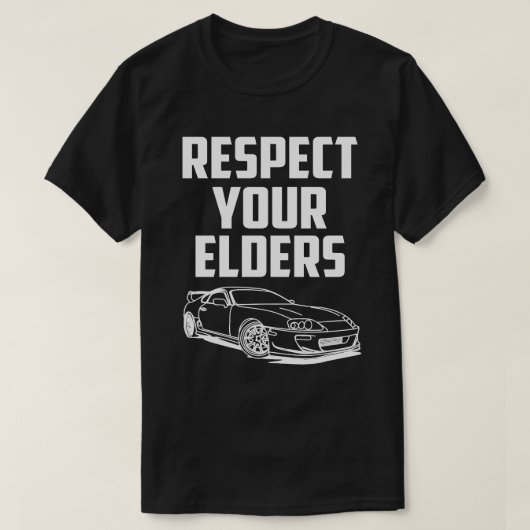 Respecteer je Ouderen MK IV TOYOTA SUPRA T-shirt (Design voorkant)