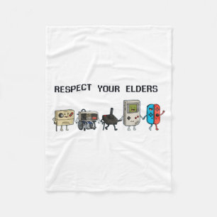 Respecteer je Ouderen Retro Gamen Grappige Gamer C Fleece Deken