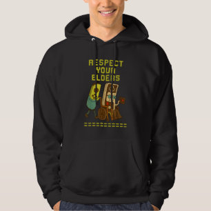 Respecteer je Ouderen Retro Gamen Grappige Gamer Hoodie