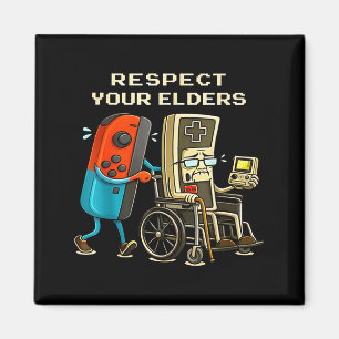Respecteer je Ouderen Retro Gaming Grappige Gamer Magneet