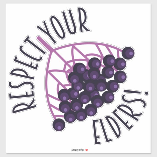 Respecteer je ouderlingen Grappige Elderberry Food Sticker (Vel)