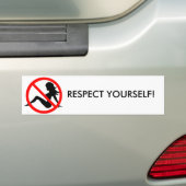Respecteer jezelf! bumpersticker (Op auto)