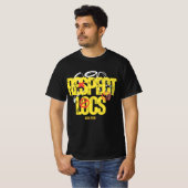 "Respecteer Loc's" Heren T-shirt met Dreadlocks Gr (Voorkant volledig)