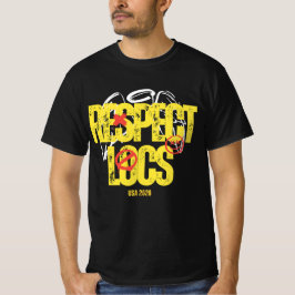 "Respecteer Loc's" Heren T-shirt met Dreadlocks Gr