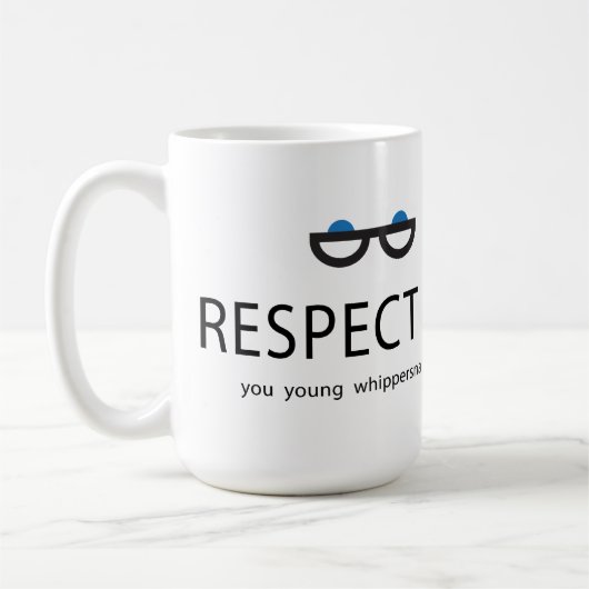Respecteer me jullie jonge snippers koffiemok (Links)