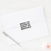 Respecteer mijn bestaan of verwacht mijn verzet vierkante sticker (Envelop)