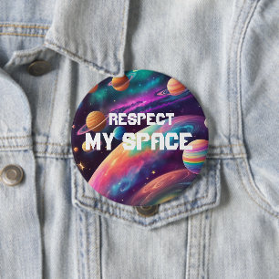 Respecteer mijn kleurrijke ruimte ronde button 4,0 cm