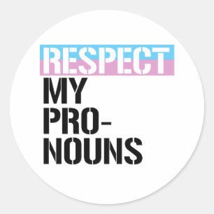 Respecteer Mijn Voornaamwoorden Ronde Sticker