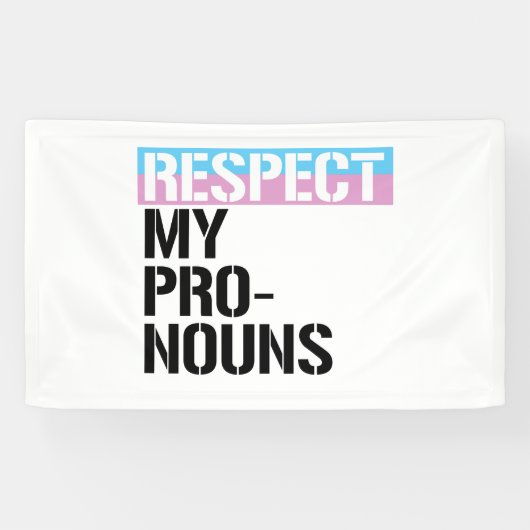 Respecteer Mijn Voornaamwoorden Spandoek (Horizontaal)