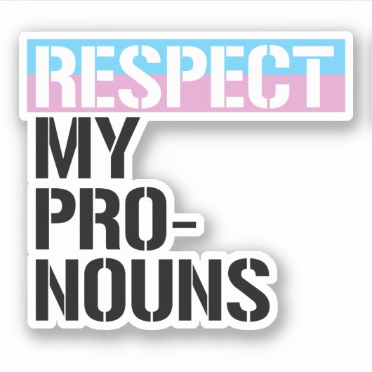 Respecteer Mijn Voornaamwoorden Sticker (Voorkant)