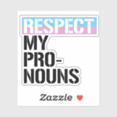 Respecteer Mijn Voornaamwoorden Sticker (Vel)