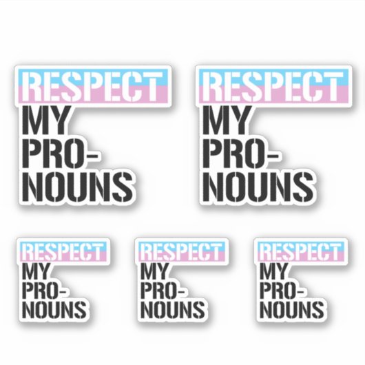 Respecteer Mijn Voornaamwoorden Sticker (Voorkant)