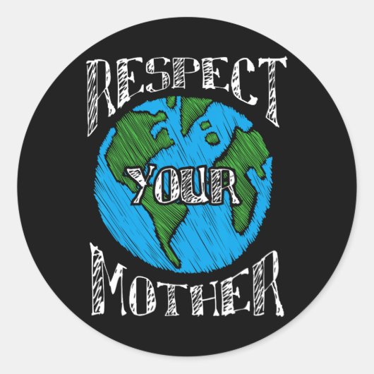 Respecteer moeder aarde Planet Day Green Environme Ronde Sticker (Voorkant)