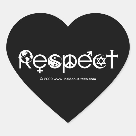 Respecteer Moeder Aarde - Recycle Red de Planeet Hart Sticker (Voorkant)