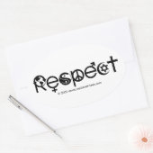 Respecteer Moeder Aarde - Recycle Red de Planeet Ovale Sticker (Envelop)