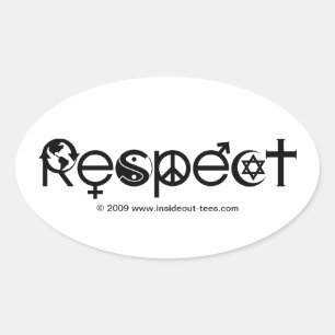 Respecteer Moeder Aarde - Recycle Red de Planeet Ovale Sticker