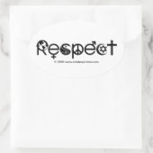 Respecteer Moeder Aarde - Recycle Red de Planeet Ovale Sticker (Tas)