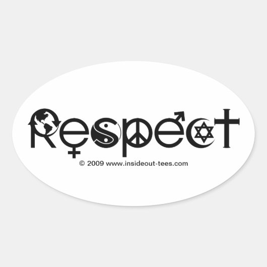 Respecteer moeder aarde - Recyclen de planeet te r Ovale Sticker (Voorkant)