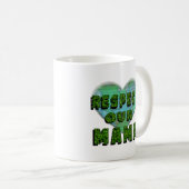 Respecteer onze mama, red de Aarde Koffiemok (Voorkant rechts)