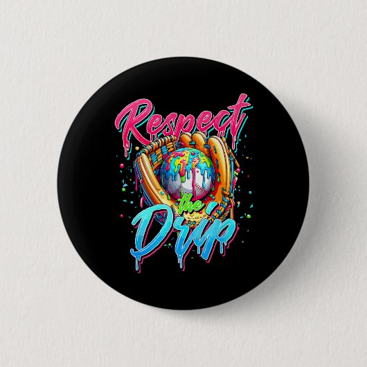 Respecteer The Drip Bysebyll Drip Ijs Druppelend  Ronde Button 5,7 Cm (Voorkant)