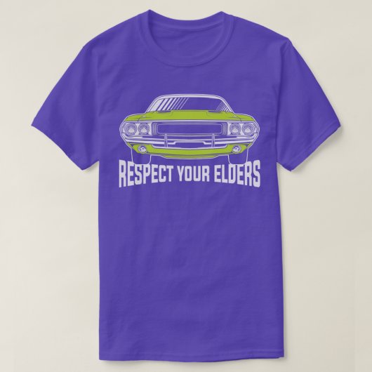Respecteer uw oudere Retro  grappige offertes T-shirt (Design voorkant)