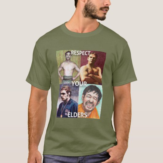 Respecteer uw ouderen (editie Wrestling) T-shirt (Voorkant)