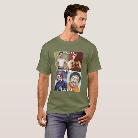 Respecteer uw ouderen (editie Wrestling) T-shirt (Voorkant volledig)