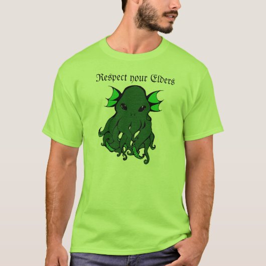 Respecteer uw Shirt van de Ouderen Cthulhu (Voorkant)