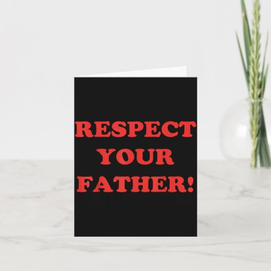 Respecteer Vader Minimalisme Retro Grappige Vaderd Kaart (Voorkant)