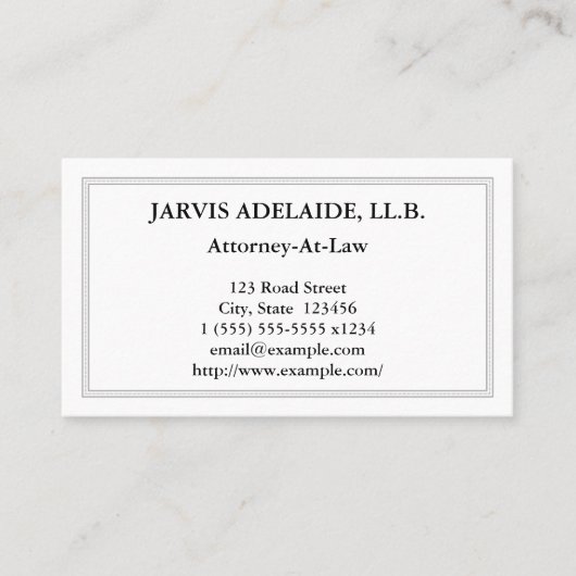 Respecteerbaar, conservatief en gewoon Visitekaart Visitekaartje (Voorkant)