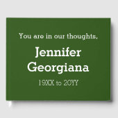 Respecteerbaar en eenvoudig Memorial Guestbook Gastenboek (Voorkant)