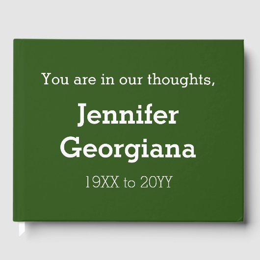 Respecteerbaar en eenvoudig Memorial Guestbook Gastenboek (Voorkant)