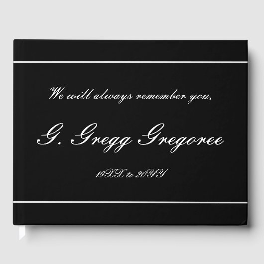Respecteerbaar en elegant begrafenisgastboek gastenboek (Voorkant)