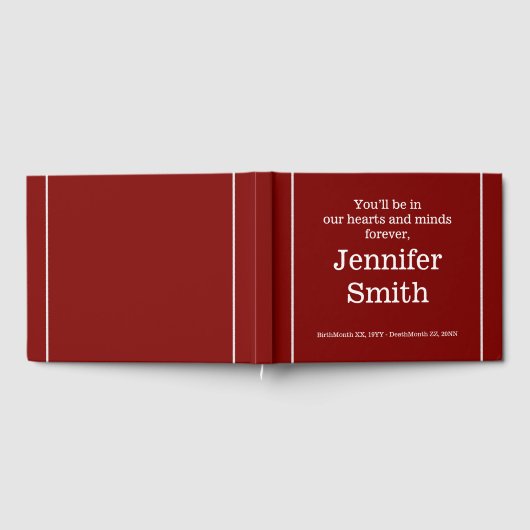 Respecteerbaar en elementair Memorial Guest Book Gastenboek (Volledig)