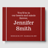 Respecteerbaar en elementair Memorial Guest Book Gastenboek (Voorkant)