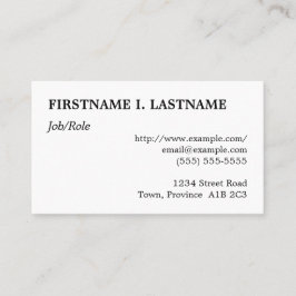 Respecteerbaar en gewoon professioneel Visitekaart Visitekaartje