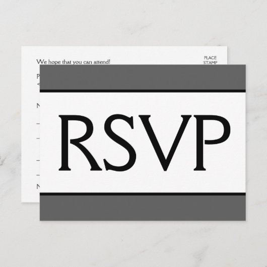 Respecteerbaar en luxe "RSVP"-Briefkaart Briefkaart (Voorkant / Achterkant)