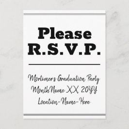 Respecteerbaar en schoon "Please R.S.V.P." Briefka Briefkaart