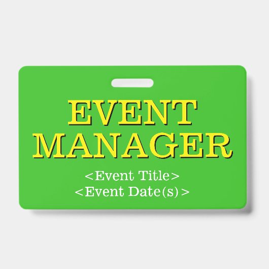 Respecteerbaar "EVENT MANAGER"-badge Badge (Voorzijde)