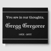 Respecteerbaar, gepersonaliseerd Memorial Guestboo Gastenboek (Voorkant)