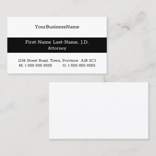 Respecteerbaar, Gewoon en zakelijk Visitekaartje (Voorkant / Achterkant)