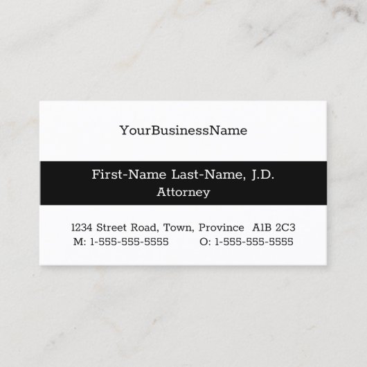 Respecteerbaar, Gewoon en zakelijk Visitekaartje (Voorkant)