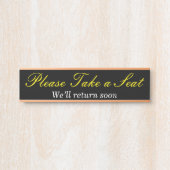 Respecteerbaar, legant "Neem alstublieft een stoel Deurbordje (Voorkant)