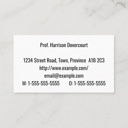 Respecteerbaar, menselijk en professioneel Visitek Visitekaartje (Achterkant)