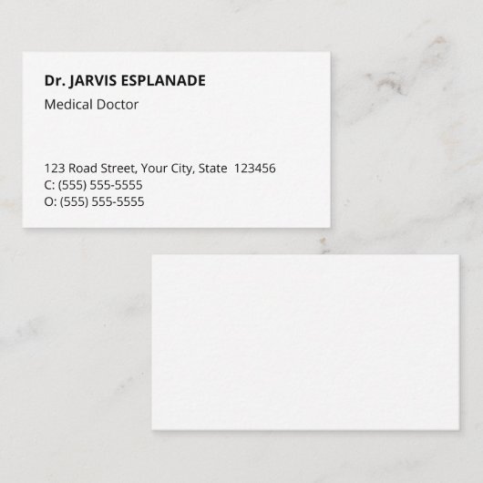 Respecteerbaar, Neutraal, en Collectief Visitekaar Visitekaartje (Voorkant / Achterkant)