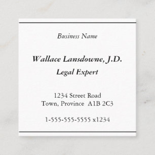 Respecteerbaar, professioneel en menselijk Visitek Vierkante Visitekaartje