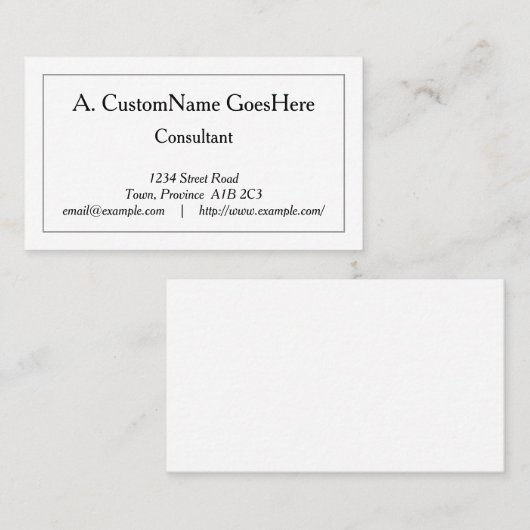 Respecteerbaar, professioneel Visitekaartje (Voorkant / Achterkant)